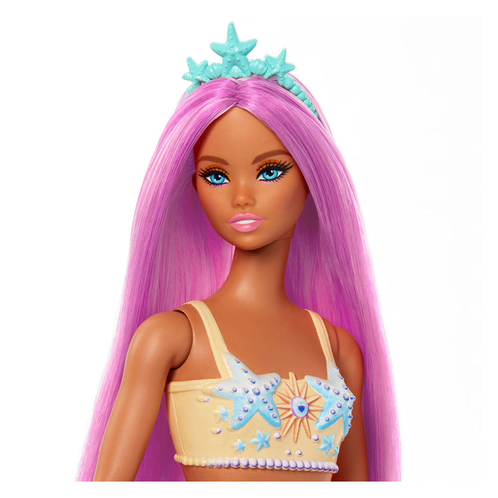 Mattel Mermaid Pop mit rosa Haaren und weichem orangefarbenem Schwanz
