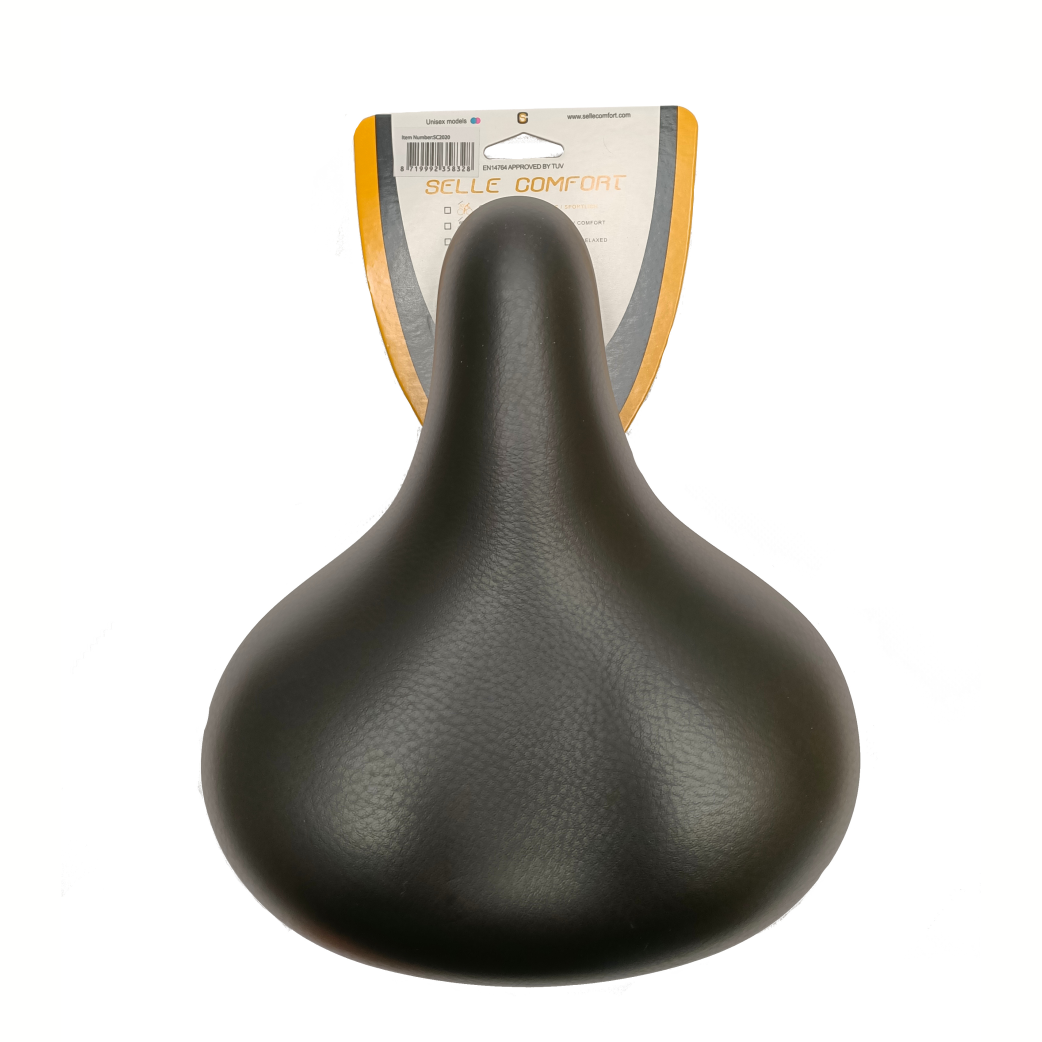 Selle Comfort Sattel Klassiker Retro Basic, schwarz mit Elastomer -Federung. Nein ohne irgendjemanden