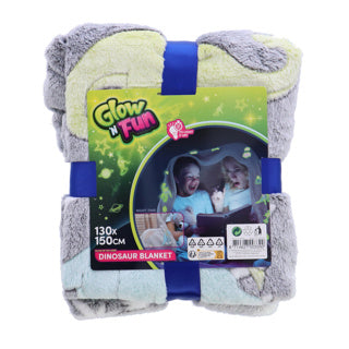 Toi-Toys Star Toys Glow in the Dark Dino Deken 150x130 cm
