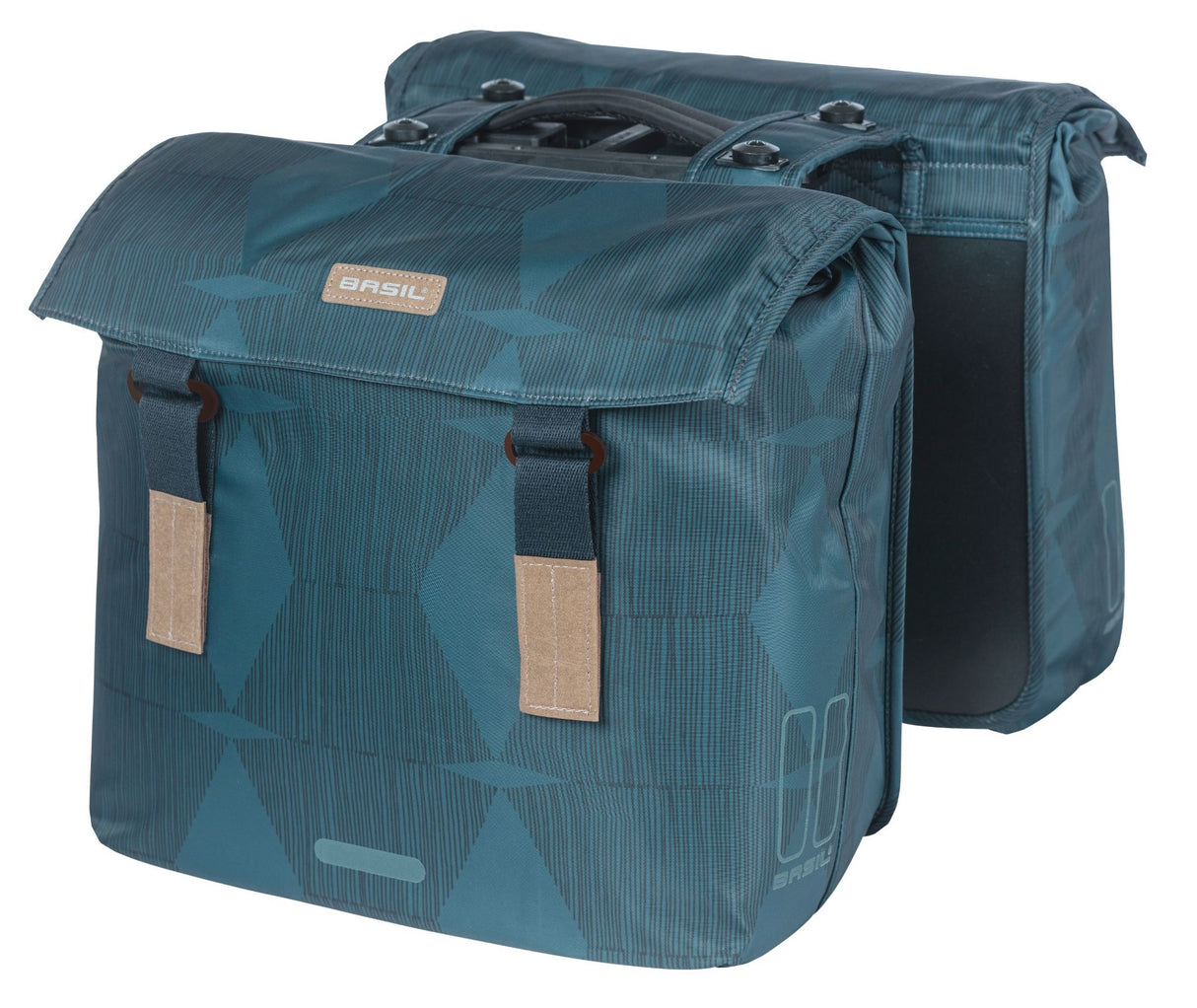 Basil Eleganz duebel Vëlo Bag - Recycléiert Hausdéier Polyester - Waasservärknäppegkeet flaisend Flakel - Miksystem