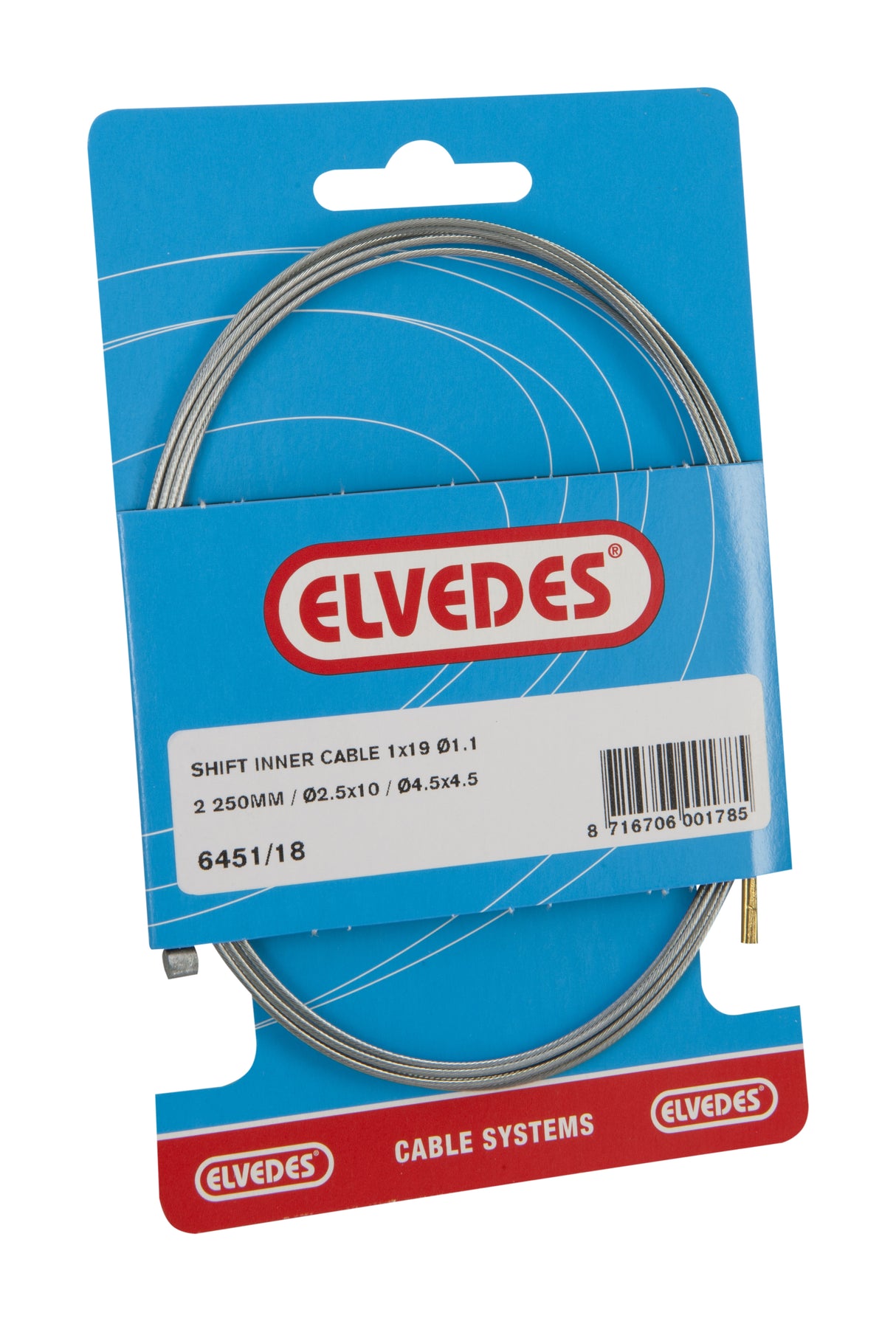 Elvedes Binnenkabelgeling SA 2250 mm argento 6451 18