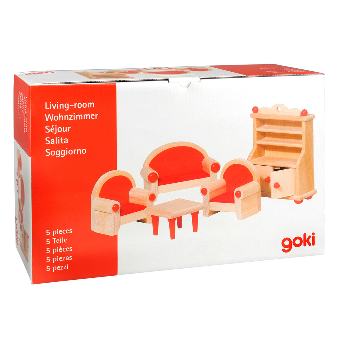 Goki Dollhouse Pohištvo dnevna soba, 5dlg.
