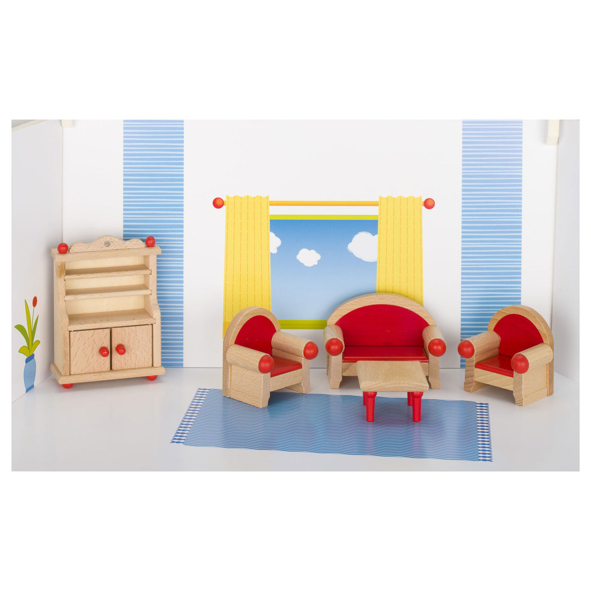 Goki Dollhouse Pohištvo dnevna soba, 5dlg.