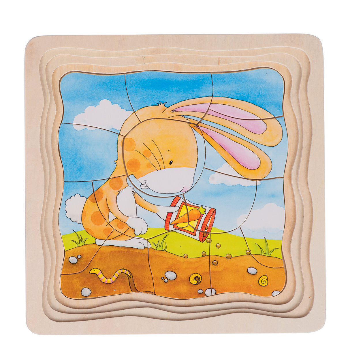 GOKI Dřevěná vrstva Puzzle zeleninová zahrada, 53..