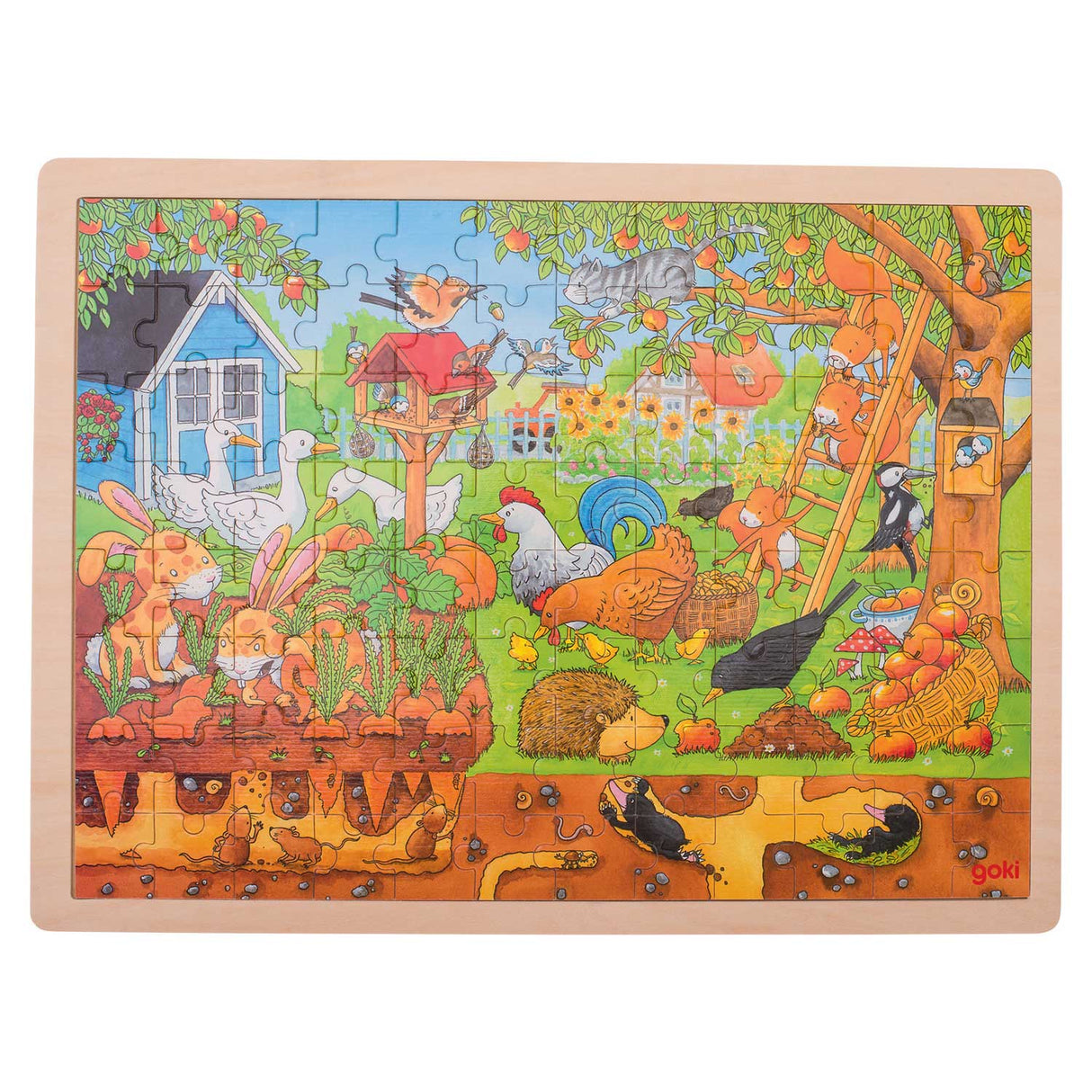 Goki dřevěná puzzle žije v zahradě