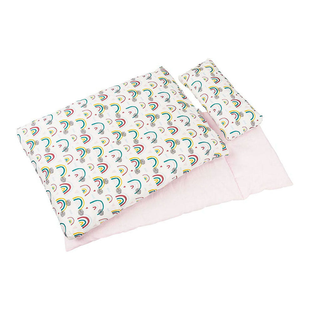 Goki dolls Bed linen set Regenboog, 3dlg.