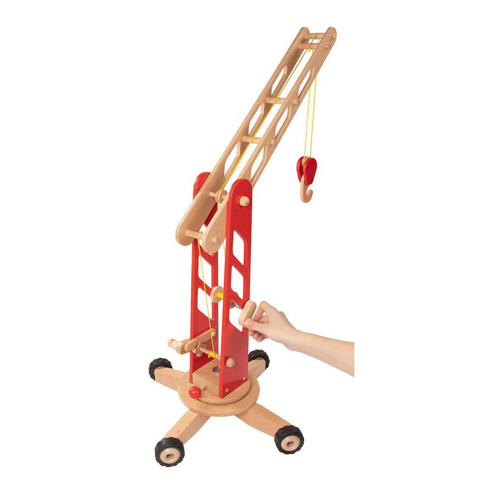 Goki Holzhahn auf Räder rot