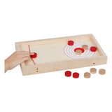 Goki wooden puck shooting playing table 2in1, 11dlg.