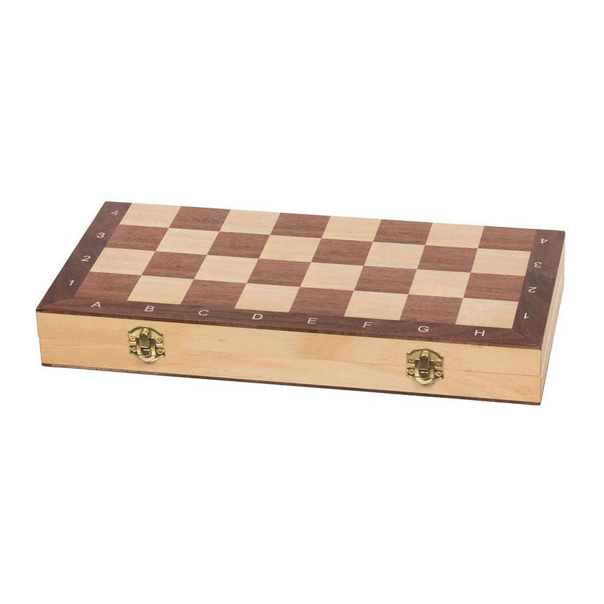Goki wooden chess game in suitcase