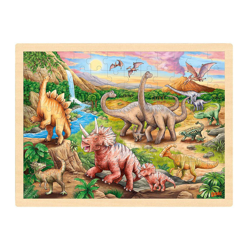 Goki Wooden puzzle puzzle Dinosaurus, 96st.