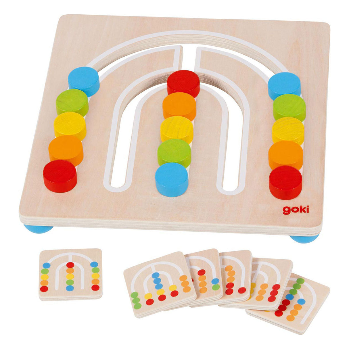 Goki Holzfarbe Sortierbrett Regenbogen, 7dlg.