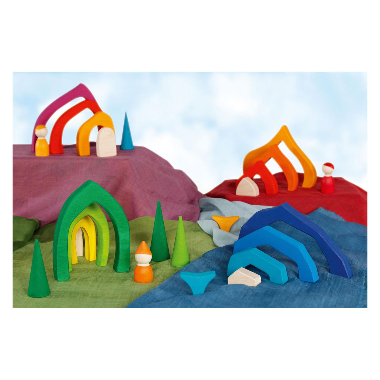 Goki Wooden stavební bloky čtyři roční období, 25DLG.