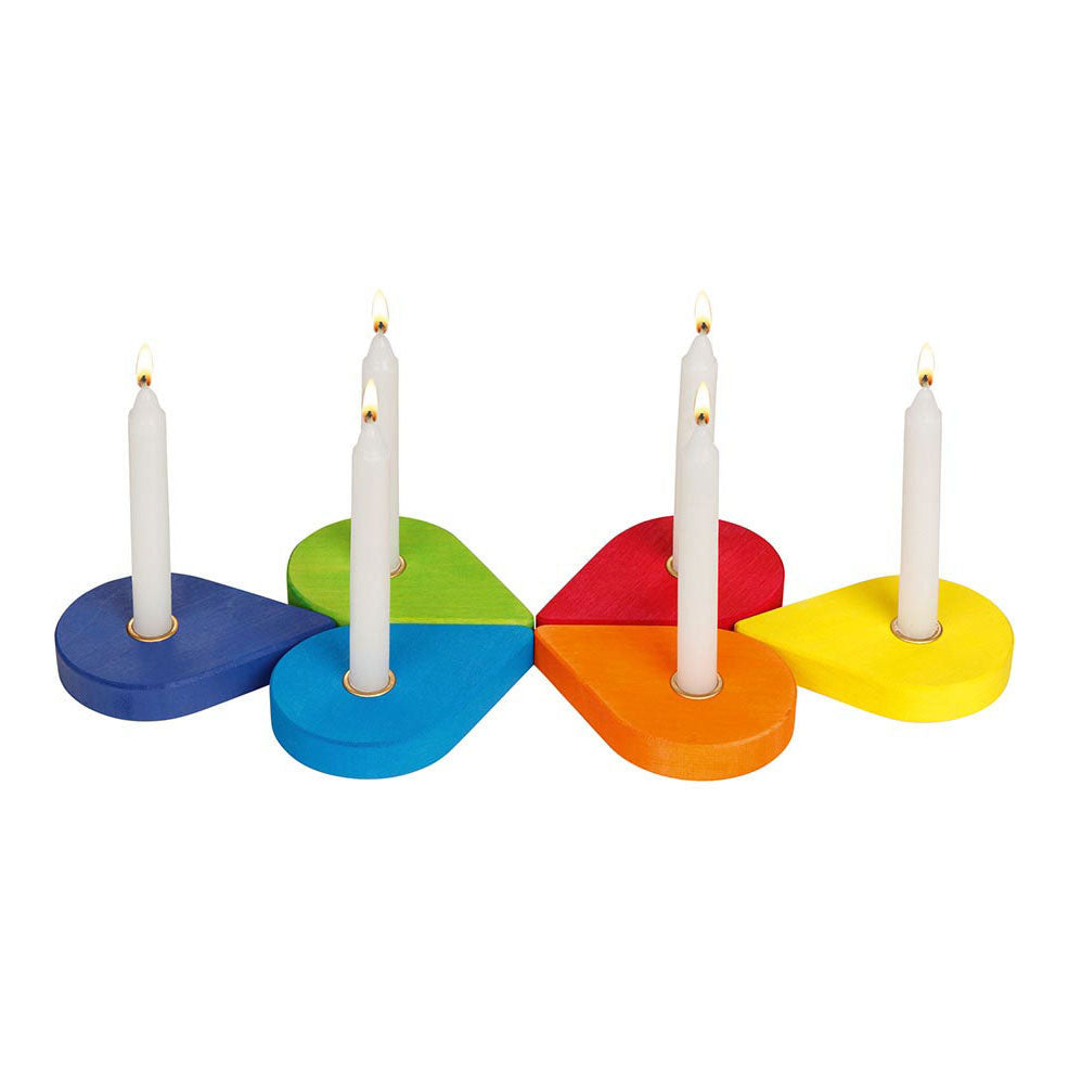 Goki Holzgeburtstagskranz Candlesticks, 6dlg.
