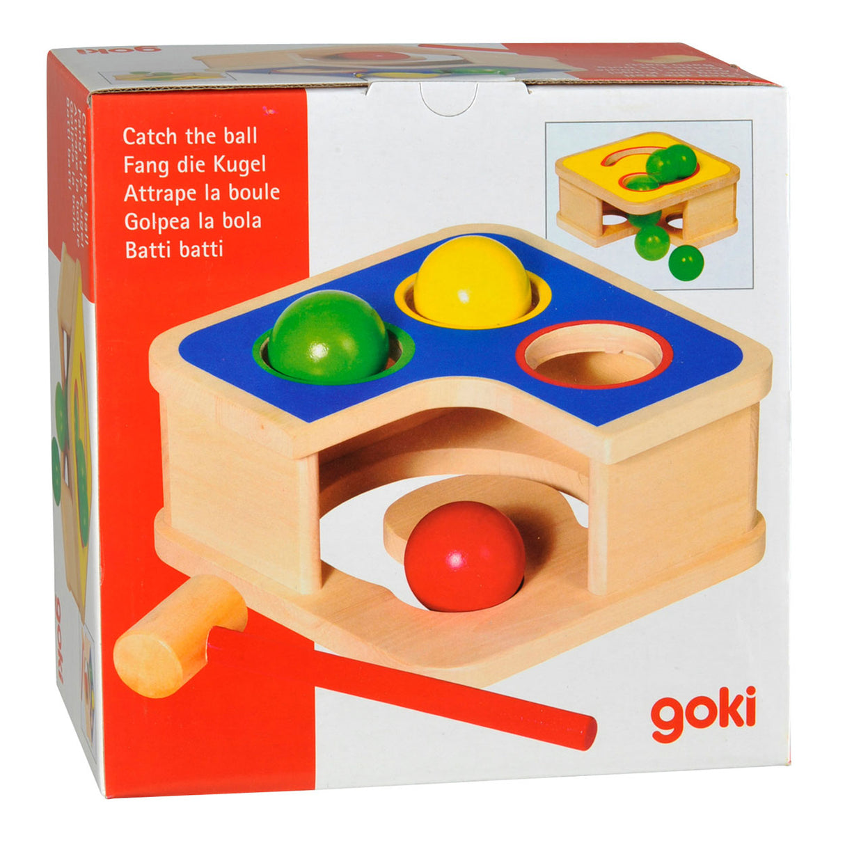 Banc de marteau en bois goki avec balle