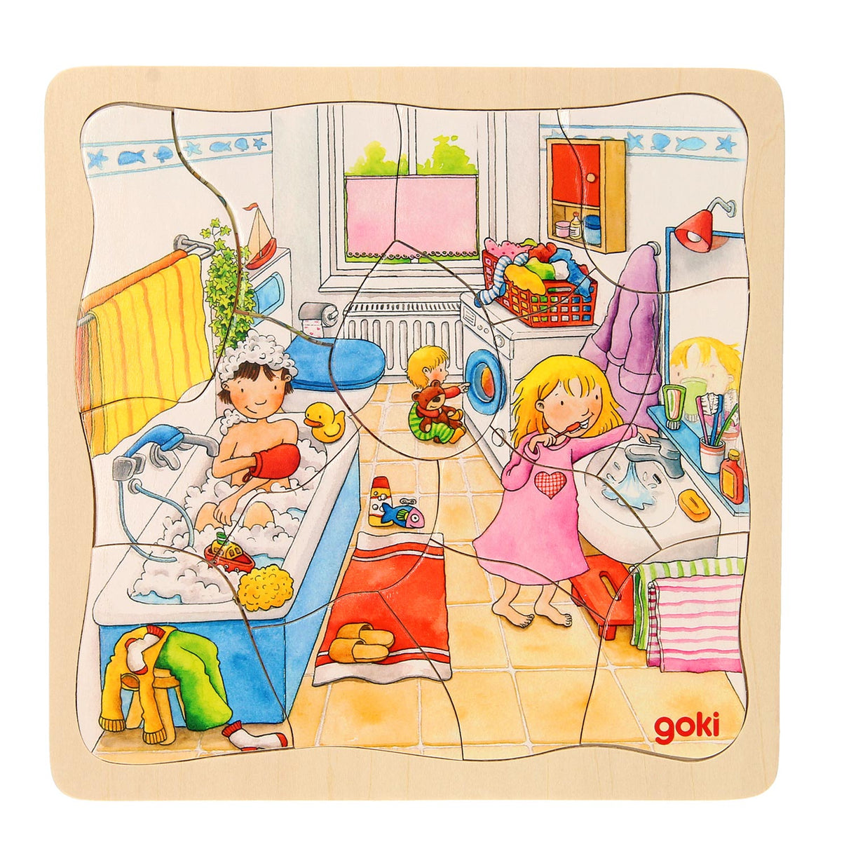 Goki dřevěná vrstva puzzle můj den