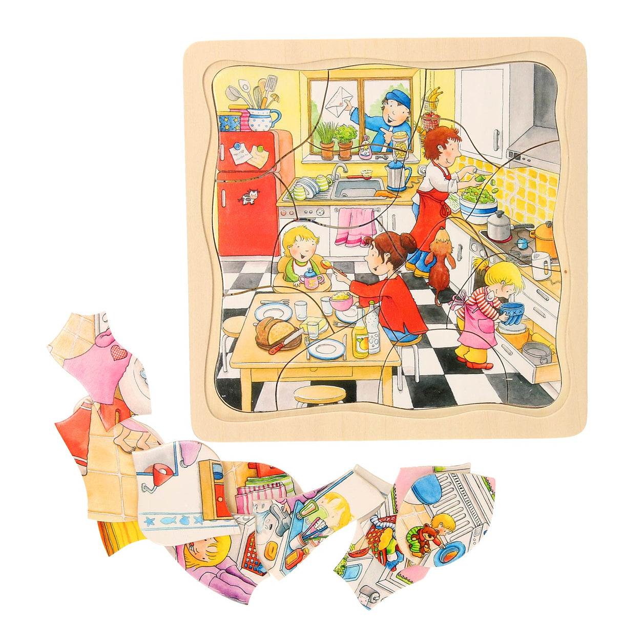 Goki dřevěná vrstva puzzle můj den