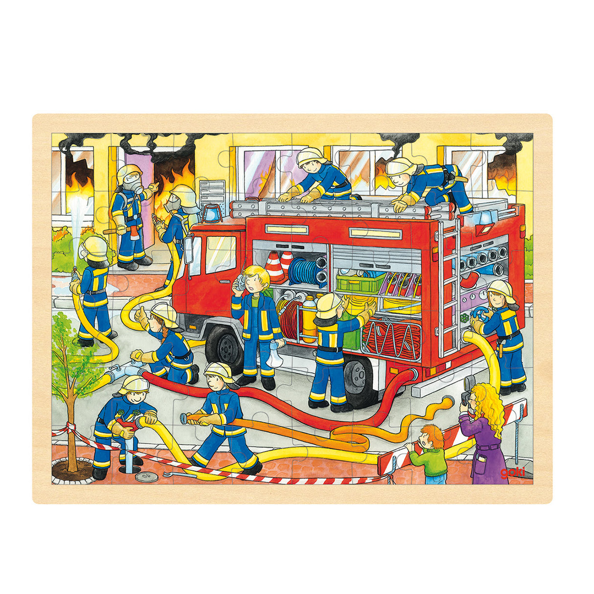 Goki Wooden Jigsaw Puzzle - Brigada de fuego, 48.