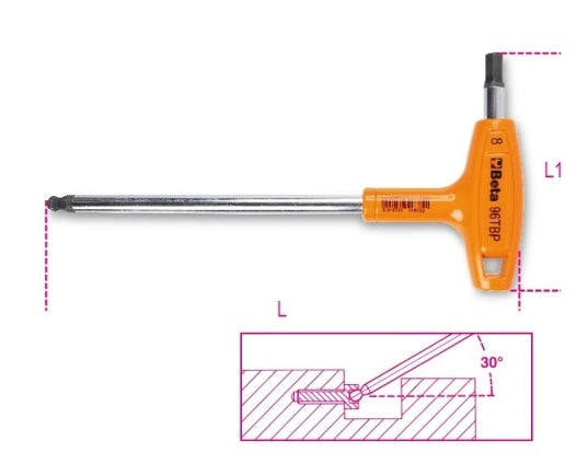 Key Sift Beta 96Tbp avec tête de balle et manche de 3,0 mm