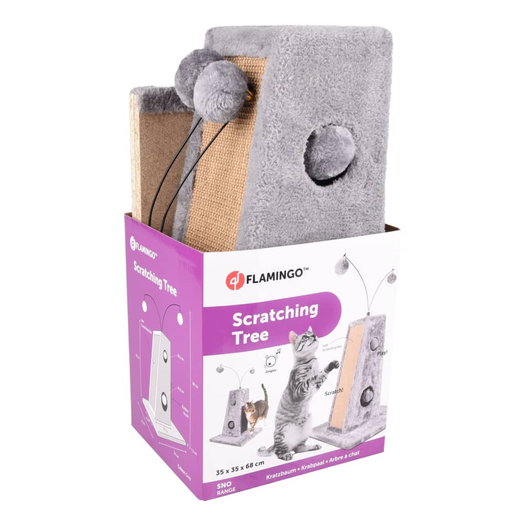 Flamingo Cat Miwwel Lada 35x33x68 cm Grau