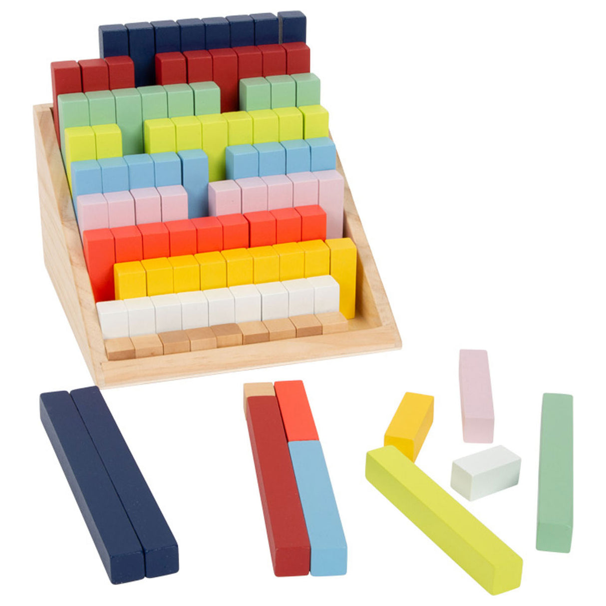 Small foot - wooden calculation blocks in box, 100dlg.