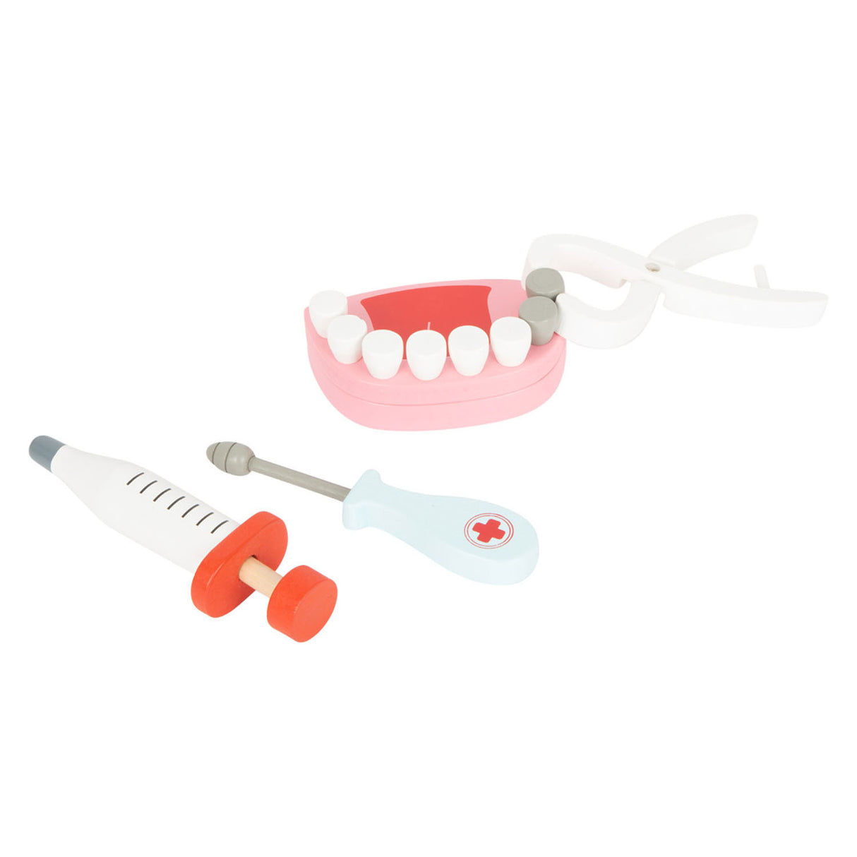 Small foot wooden doctor and dentist 2in1 set in suitcase