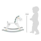 Small foot wooden rocking horse Skandi White