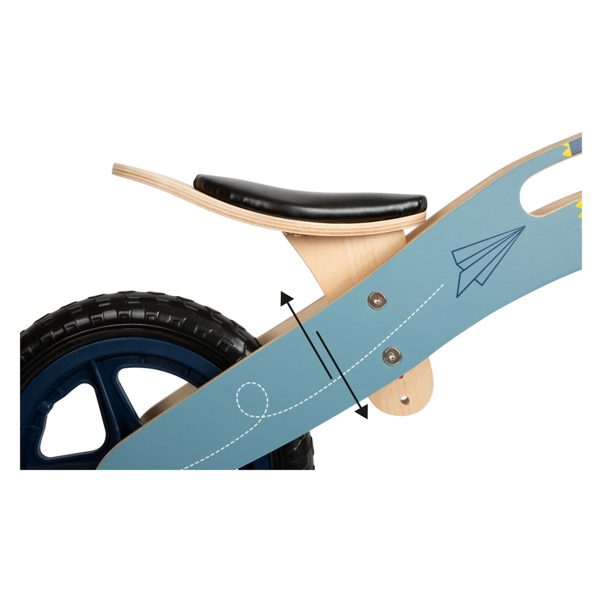 Aereo in legno blu a piede piccolo
