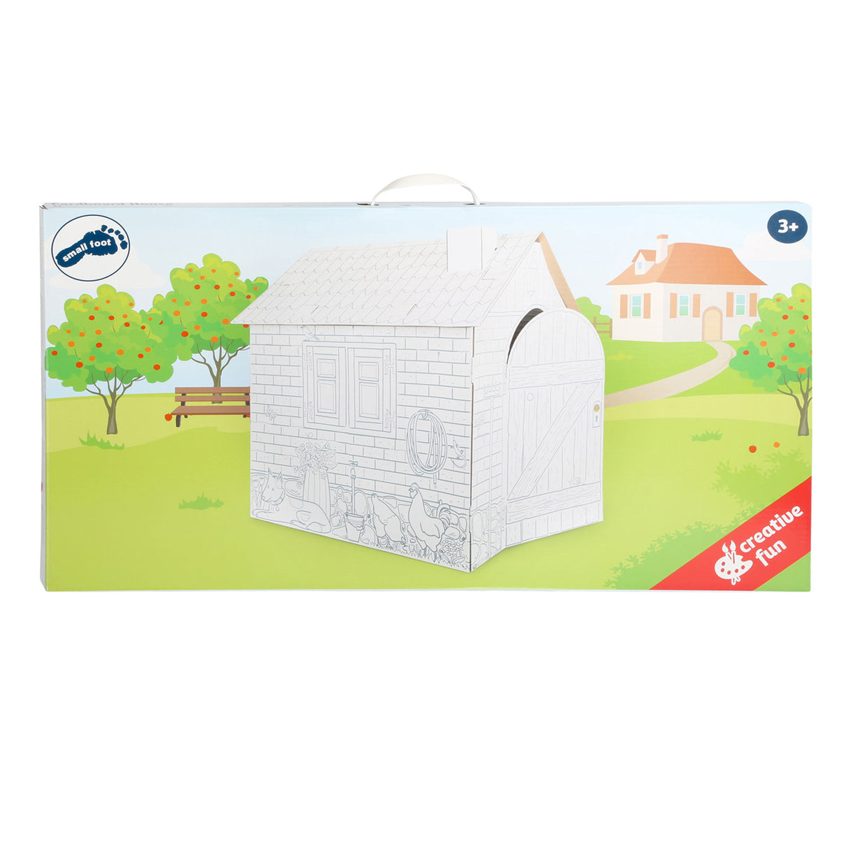 Kleng Fouss - Kartonboard Speelhuis Farm, 87x7x8cm