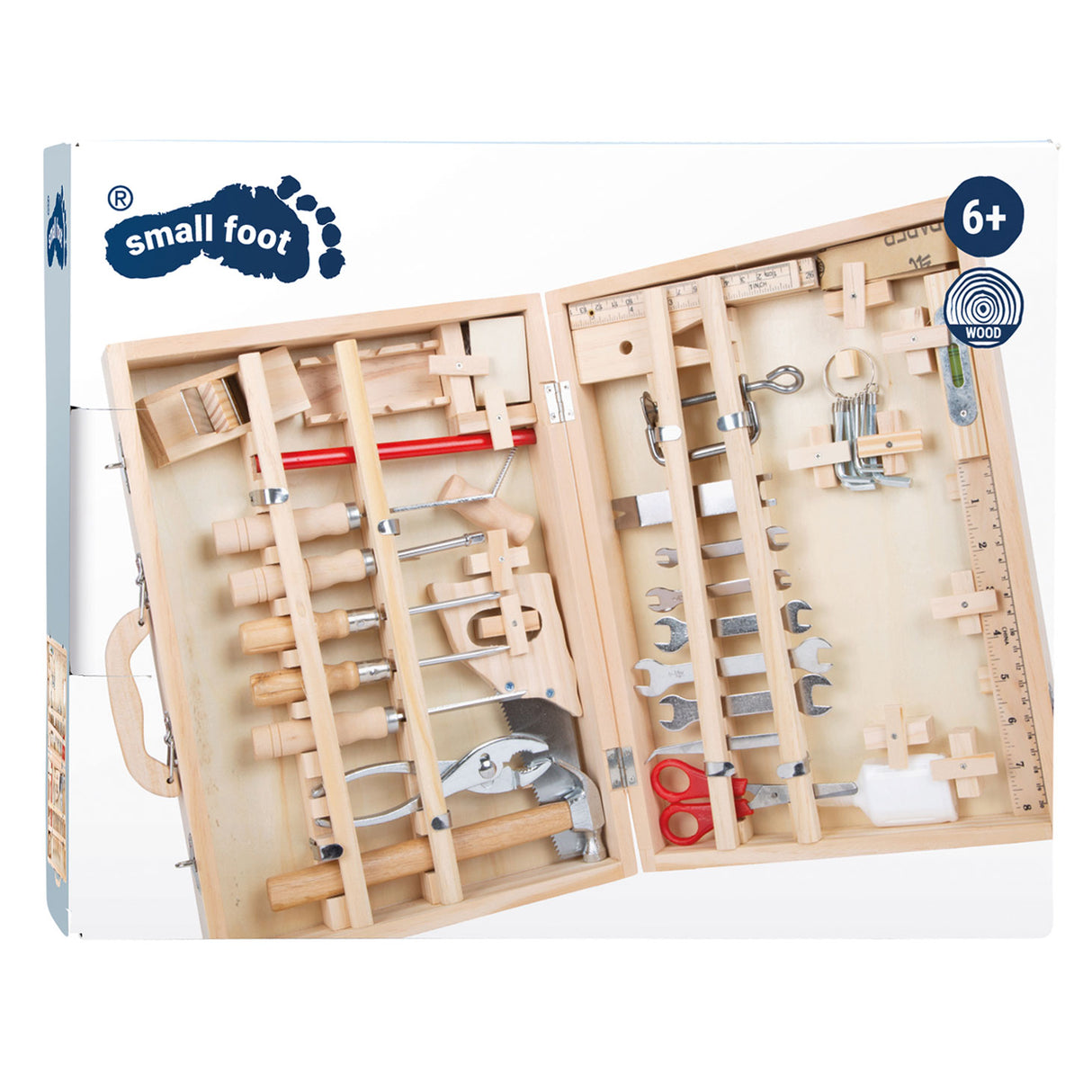 Small Foot - Wooden toolbox Deluxe with tools, 28dlg.