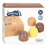 Kleine Fußholz -Playetts Marshmallows, 4dlg.