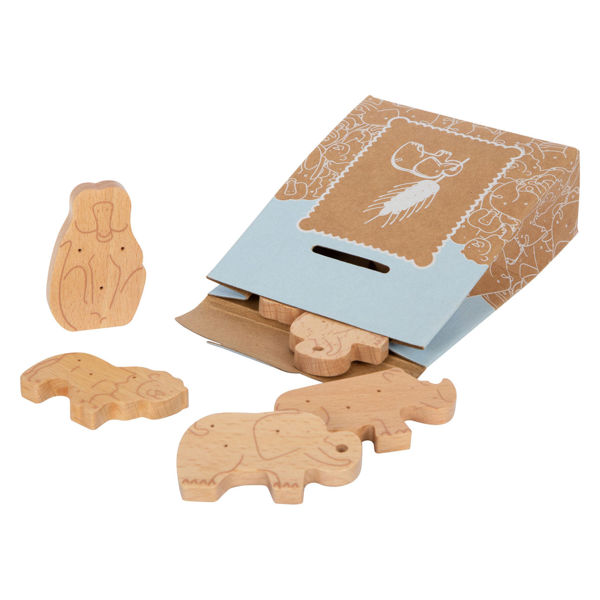 Small foot wooden playets animals crackers, 8dlg.