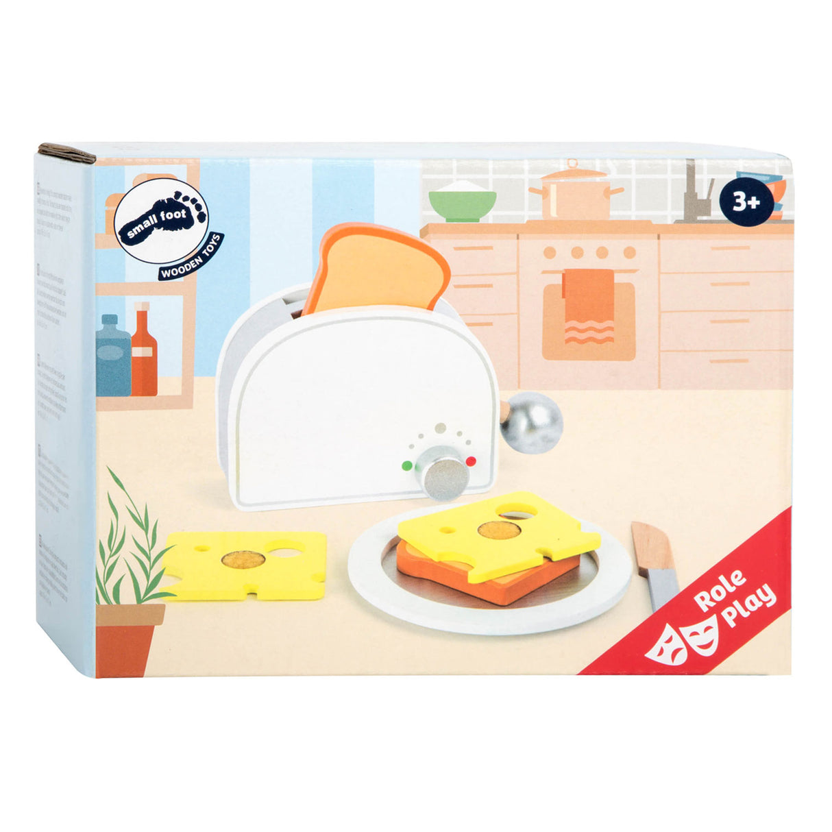 Small foot wooden playets breakfast set with toaster, 7dlg.