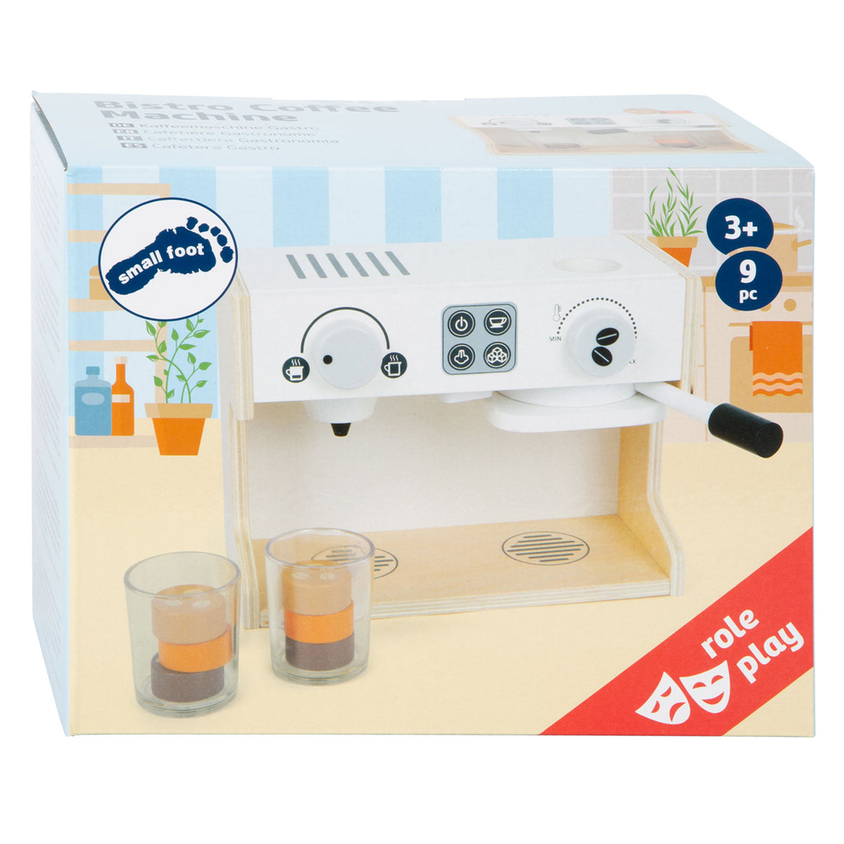 Macchina da caffè per bistrot in legno piccolo, 9dlg.