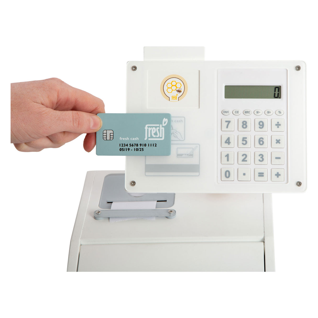 Small foot wooden toy checkout with scanner, 15dlg.