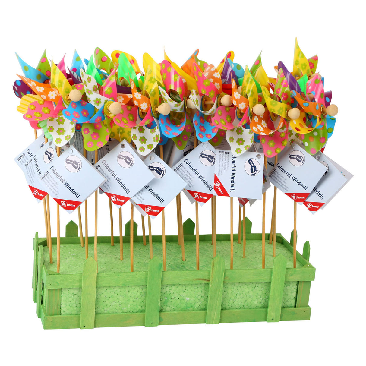Piccole piede - Fiori del mulino a vento in legno 28 cm, 24 °.
