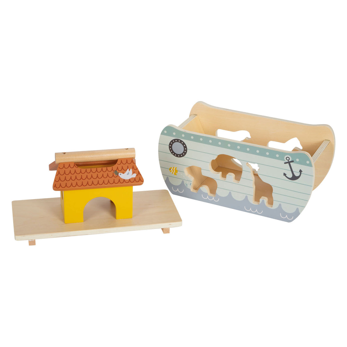 Forma di legno di piccoli piedi Stew Ark di Noah Safari, 15dlg.