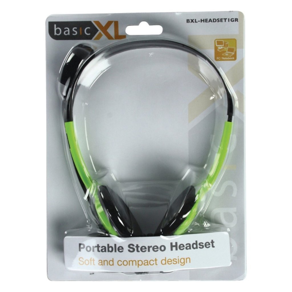 BasicXL BXL Headset1 stereo headset grøn sort