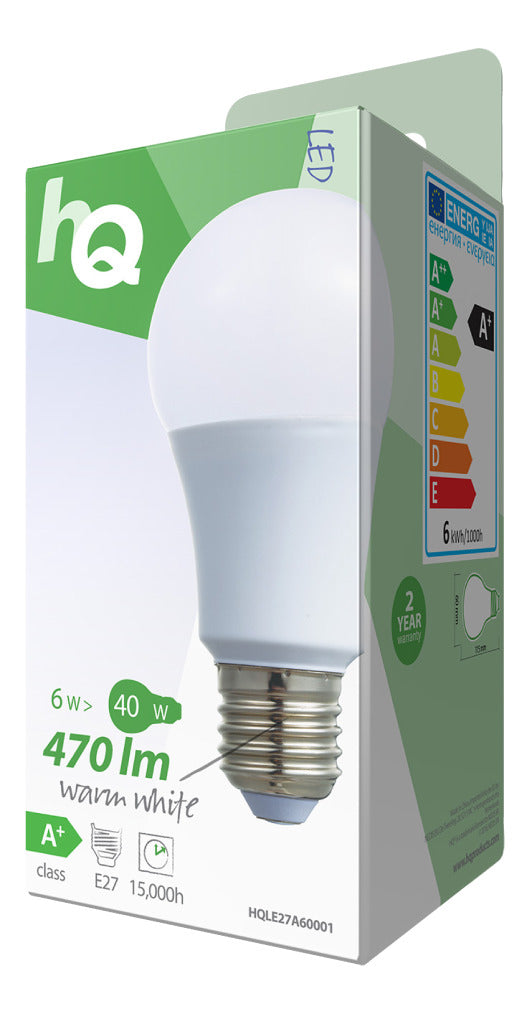 HQ LE27A60001 LECH LED A60 E27 6.5 W 470 LM 2 700 K