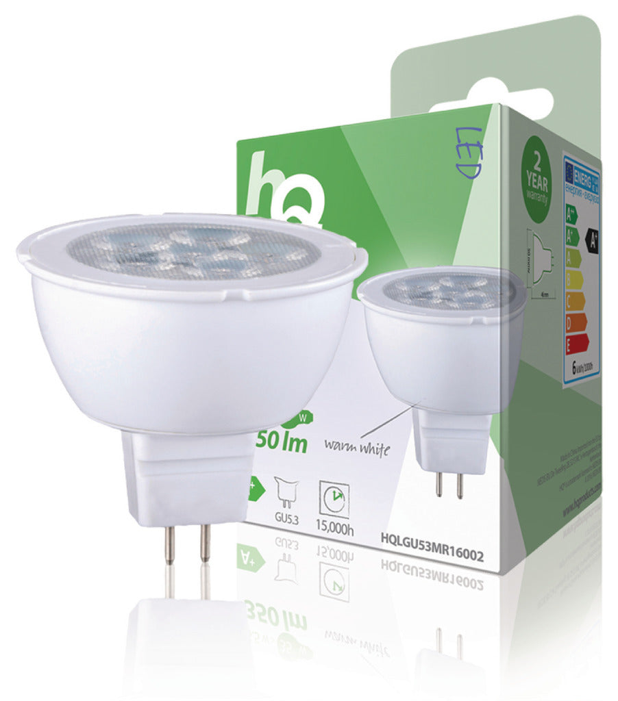 HQ LGU53 MR16002 Lámpara LED MR16 GU5.3 5.5 W 350 LM 2 700 K