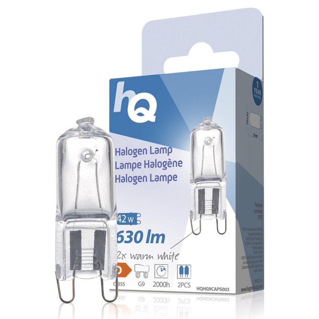 HQ halogenska svetilka G9 42W 630lm 2800K
