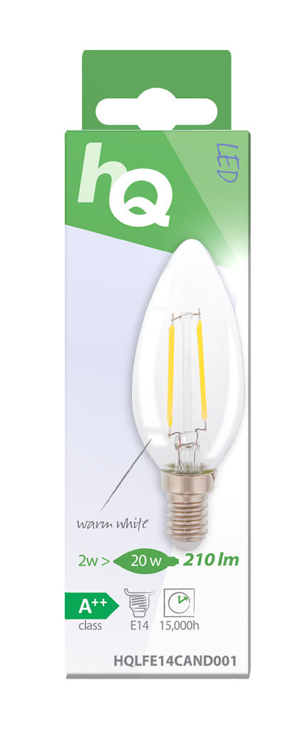 HQ LFE14Cand001 LED RETRO FILAMENT LAMP E14 Vela 2 W 210 LM 2700 K
