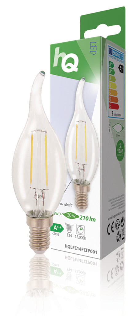HQ LFE14FLTP001 LECH RETRO FILAMENT LAMP E14 Candilla doblada 2 W 210 LM 2700 K