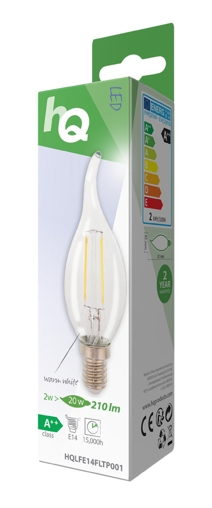 HQ LFE14FLTP001 LECH RETRO FILAMENT LAMP E14 Candilla doblada 2 W 210 LM 2700 K