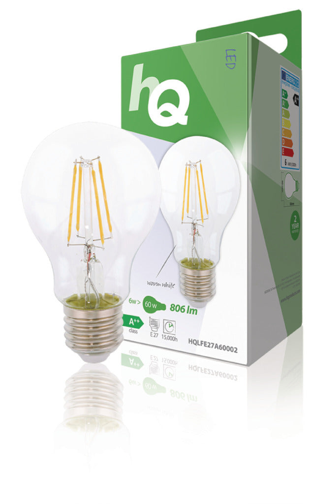 HQ LFE27A60002 LEC LED RETRO FILAMENT LAMP E27 A60 6 W 806 LM 2700 K