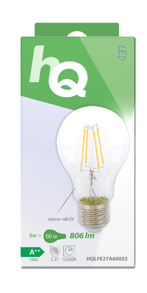 HQ LFE27A60002 LED RETRO Filament Lampe E27 A60 6 W 806 LM 2700 K