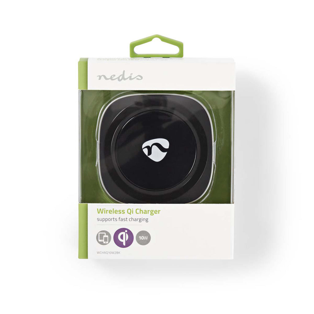 Nedis WCAQ10W2BK SNELL nabíječka Fast Wireless Charger 10 W 2.0 A Fed přes USB