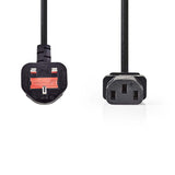 Nedis CEGP11100BK20 napajalni kabelski vtič Type G (VK) -IC-320-C13 2,0 m črna