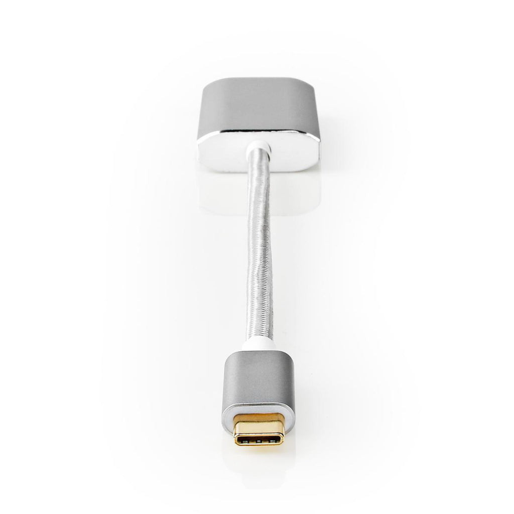 Nedis CCTB64680AAL02 USB-Adapter USB 3.2 Gen 1 USB Typ-C-Handel; Männlicher HDMI -Handel; Stecker 0,20 m abgerundete Strick -Nylon -Silber -Deckungsscheibenbox