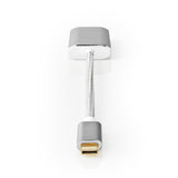 Nedis CCTB64680AAL02 USB-Adapter USB 3.2 Gen 1 USB Typ-C-Handel; Männlicher HDMI -Handel; Stecker 0,20 m abgerundete Strick -Nylon -Silber -Deckungsscheibenbox