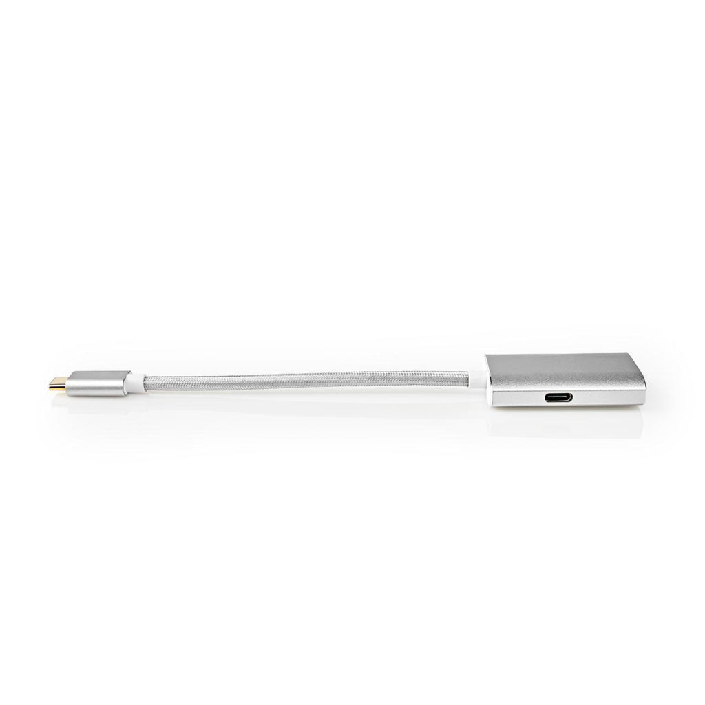 Nedis CCTB64680AAL02 USB-Adapter USB 3.2 Gen 1 USB Typ-C-Handel; Männlicher HDMI -Handel; Stecker 0,20 m abgerundete Strick -Nylon -Silber -Deckungsscheibenbox